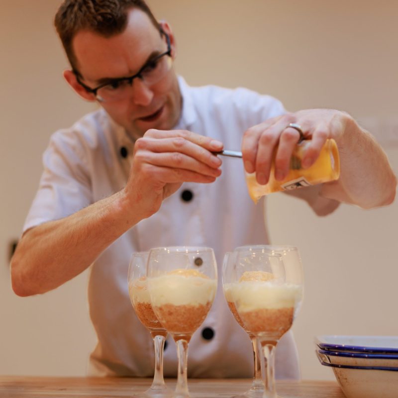 Shaun Nixon The Cook in the North making cheesecakes by photographer Richard Willett