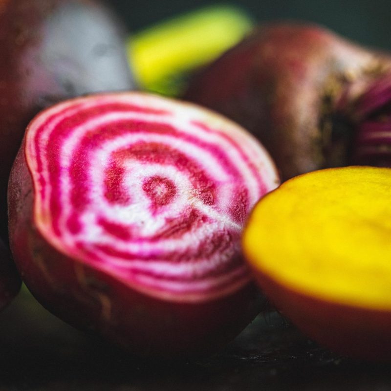 organic rainbow beetroot closeup from riverford